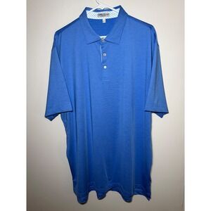 Peter Millar Summer Comfort Men XL Blue Polo Shirt Golf Casual Performance